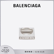 (Limited time special) BALENCIAGA Paris family BLAZE Lady silver square imitation crystal ring