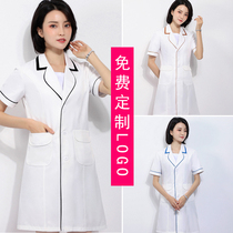 Beauty salon skin management workwear women semi-permanent tattooer embroidered with white large coat micro-cosmetic and cosmetic health care