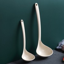 Han style long handle soup spoon wheat straw Home Shengtang Porridge Spoon Kitchen high temperature resistant and burn-proof Large number mixed rice spoon