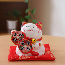 Lucky cat ornaments small ceramic piggy bank Home living room shop opening desk entrance Creative gifts