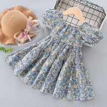 Girls dress summer 2021 new chiffon floral skirt fashion net red female baby princess skirt thin section tide
