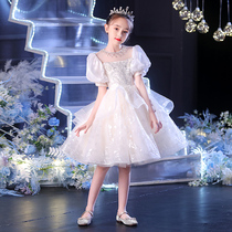 Girls Dresses Princess dresses High-end flower girl wedding Puffy yarn Summer host catwalk Childrens piano performance suit