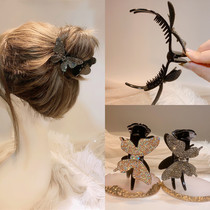 New artificial rhinestone headgear girl hair jewelry Butterfly Ball head grab clip Korean ins Net red hair card fairy tide