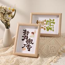 Solid picture frame hanging wall dry flower photo frame swing table 6 inch A4 5 8 inch evergreen flower specimen hollow photo frame diy