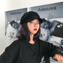 2021 net red new hat female spring and autumn duck tongue octagonal hat black net red beret hat artist hat ins tide