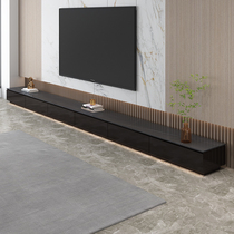 Rock plate TV cabinet minimalist modern small family type living room floor tea table TV enclosure combined light extravagant table black