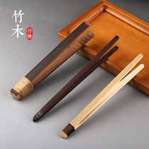 Bamboo and wood tea clip Liujunzi bamboo tea cup clip tea set accessories tea tweezers kung fu tea ceremony zero with clip