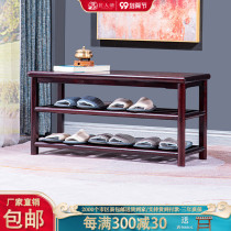 Craftsman pond mahogany furniture small leaf red sandalwood shoe stool stool blood sandalwood shoe rack home door porch long shoe cabinet