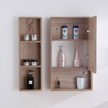  Solid wood mirror cabinet Bathroom small mirror cabinet Bathroom bathroom small shelf Locker Wall-mounted box side cabinet small bath towel rack