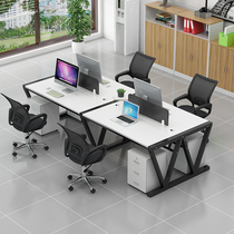 Staff office desk office staff computer office table and chair combination 4 four 6 people screen card position simple modern