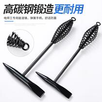 Tool worker knocks multi-functional electric welding tool hammer slag hammer spring handle derusting hammer cleaning slag hammer double head