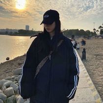 Down Jacket womens winter wear thickened student bread suit ins tide Harajuku style loose cotton coat Korean version of quilted jacket jacket