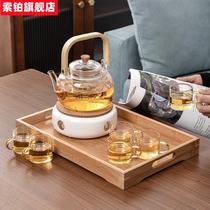 Porcelain Moon Glass Flower Tea Tea Top afternoon Tea Toilet Heating Tea Pot