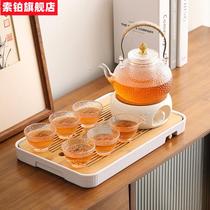 Fruit flower teapot set afternoon tea set beauty salon hotel health bubble flower teapot candle heating tea stove