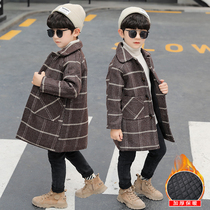 Childrens clothing boy woolen coat autumn and winter childrens tardy coat thickened 9 middle and large children 2021 New 8 foreign style