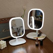 Mirror Small Carry-on With Makeup Mirror Desktop Single Sided Mirror Office Desktop Cute Led Light Portable Tonic Mirror