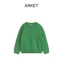 ARKET male and female pure cotton round collar long sleeves Knitted Cardiovert Green 2022 Spring New 1044585003