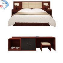 Santa Ferro Custom Chain Hotel Furniture Guesthouses Bed Full Set Room Living Room Double Bed Single Room U= Large Bed Rental