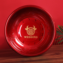 Wedding bouquet womans dowry supplies Red washbasin Daquan Wedding suit Maiden dowry raspberry pair