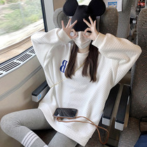 Large size pregnant womens sweater womens long spring and autumn wear 2021 New late pregnancy loose Korean long sleeve top