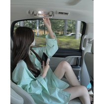 White Water Female Green Striped Shirt Female Spring Autumn Thin style Tempers High Level Sensations Loose Cardigan long sleeve blouses