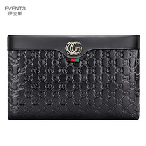 European station luxury brand mens handbag Mens leather fashion mens bag Clutch handbag envelope bag Cowhide bag