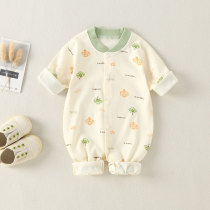 Baby one-piece clothes pure cotton clothes Spring loaded baby climbing clothes for newborn khau spring and autumn young children even up to the bottom autumn clothes