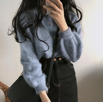 Haimu sweet girl sweater female autumn and winter wear loose thin knitted long sleeve gentle wind top all