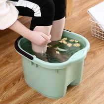 Hot sale blue water household plastic thickened and high double deep bucket Adult foot soak bucket foot wash basin foot bath high bucket raising