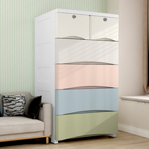 Storage cabinet 65-side wide drawer-type new childrens clothing finishing cabinet large-capacity storage plastic bucket cabinet thickened