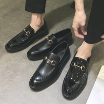 Doug shoes mens leather 2021 New lazy people a pedal loafing shoes breathable English mens casual leather shoes