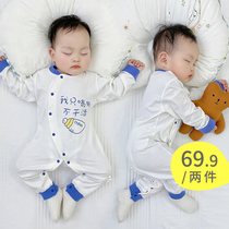 Baby clothes Spring and autumn one-piece clothes pure cotton newborn sweaters underclothes male baby sleepwear spring clothing with thin khaclothes climbing clothes