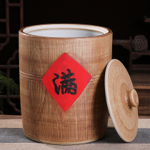 Jingdezhen ceramic rice bucket rice cylinder household seal with cover 20 kg 50 kg moisture-proof insect-proof food box storage tank