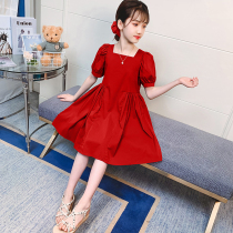  Hong Kong girls summer dress 2021 new CUHK childrens net celebrity foreign style bubble sleeve princess dress summer dress