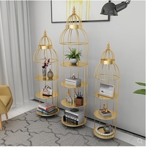 Morica Guest Pendulum Objects Layer Golden Iron Art Bird Cage Bag Containing Cabinet Ground Style Mechia Exhibition Shoe Rack Doorway Net