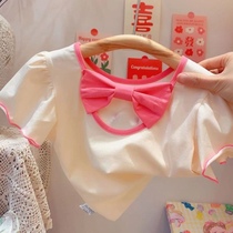 Girls Summer Butterfly Short Sleeve Town 2023 Girls New Tulip Ocean T-shirt cute hit jacket 5