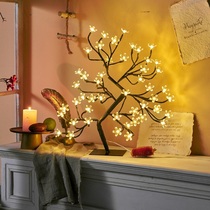 LED lantern flashing light string lamp bedroom room tree lamp decoration cherry blossom small desk lamp creative girlfriends gift nightlight