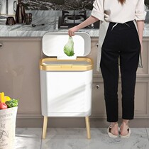 High Foot Trash Can Creative Fashion Home Big toilet Living room Kitchen Bedroom With Covered Light Lavish Wind Free