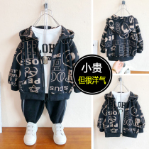 Childrens jacket Spring autumn boy 2022 new spring clothing Yangqi Childrens blouses Korean version sports Even hat cardiff slim down