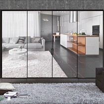 Very narrow frame glass sliding door Kitchen sliding door Living room balcony modern simple titanium aluminum alloy partition door customization