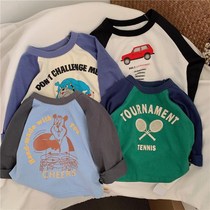 Soft glutinous base shirt self-retention recommended Korean children cartoon long sleeve T-shirt shoulder long sleeve shirt 2021 autumn