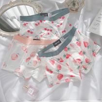 Niche design quick-dry boys cartoon cute pink tender flat angle four corners close-fitting stretch student youth panties tide