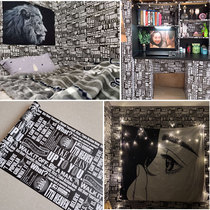 Wall Paper Self-Glued Bedroom Male Trend Background Wall Mesh Red Wallpaper Waterproof Washable College Dorm Dorm Room Personality