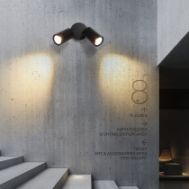 Double head Ming Clothing Spotlight Outdoor Waterproof Garden Villa Courtyard Lamp Gangway Wall Light Outdoor Balcony Wash Wall Light