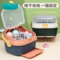 Bottle storage box baby special drain rack supplementary food storage tools drying rack dustproof baby tableware storage box