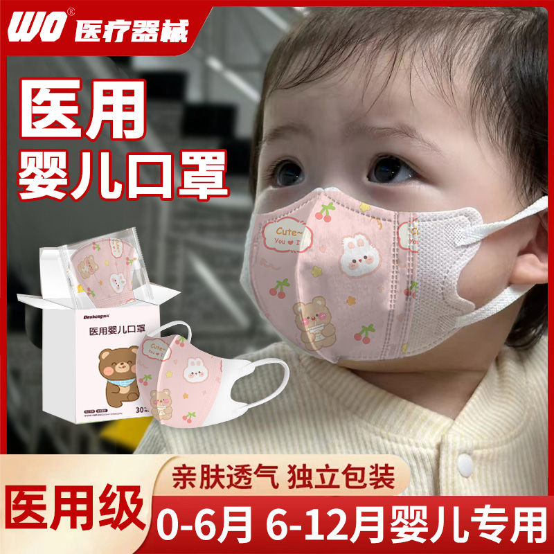 ベビーマスク 医療・外出専用立体ベビーマスク 0歳〜2歳、新生児、0歳〜6ヵ月、12ヵ月