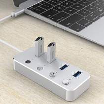 Aluminum alloy USB splitter one drag four 3 0 high-speed notebook hub expander hub multi-port 7 seven independent