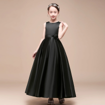 Black Orchestra Performance Cello Piano Performance Couture Chorus Dress Girls Premium Long Princess Dress