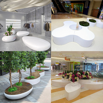 FRP leisure flowerpot seat combination shopping mall tree pond beauty Chen stool outdoor public rest area bench customization