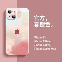 (SF Express) iphone13 mobile phone case new spring cherry color liquid silicone I apple 13 ladies 13promax lens all inclusive 13pro Tide brand 13mini personality